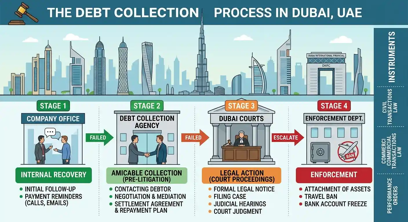 Debt Collection Process Work in Dubai